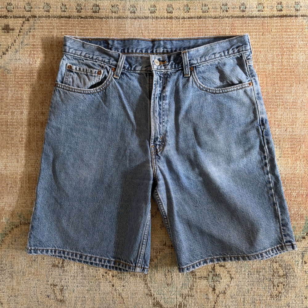 Levis 550 Relaxed Fit Denim Shorts Mens 36 Medium Wash Blue Cotton Jean Shorts